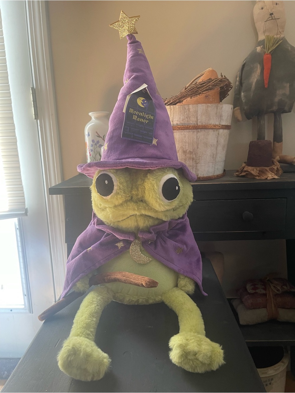 Moonlight Manor Plush Frog Wizard in Purple Hat & Caper NEW TIKTOK VIRAL FAMOUS